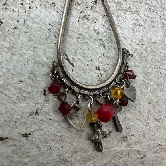 Vintage Rustic Charm Heart And Cross Earring - Picture 3 of 6